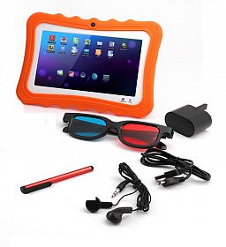 BSNL K1 Kids Tablet, 7 inch, Android 4.4.2, 8GB, 1GB DDR3, Quad Core, Dual Camera, Orange